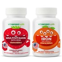 Lapset Monivitamiini purutabletti + rauta 10 mg + C-vitamiini purutabletti