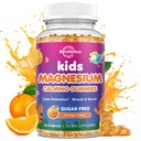 Rauhallinen Magnesium Gummies lapsille - Magnesium Glycinate täydennysosa uni, aivot, immuuni ja luun terveys - Suuri maistaminen Magnesium Gummies lapsille ja aikuisille - Vegaani sokeriton Orange 60ct