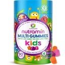 Nutracelle NUTRAMIN Sokeri-vapaa, Allergen-vapaa 100% Vegan Gummy Multivitamiinit lapsille - Suuri maistaminen luonnon Gummies Lapset rakastavat - 90 Count Bottle