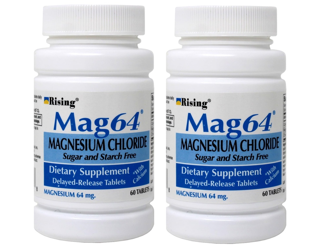Nouseva Mag64 Magnesiumkloridin ravintolisä Viivästynyt tabletti 64 mg, 60 tablettia (pakkaus 2)