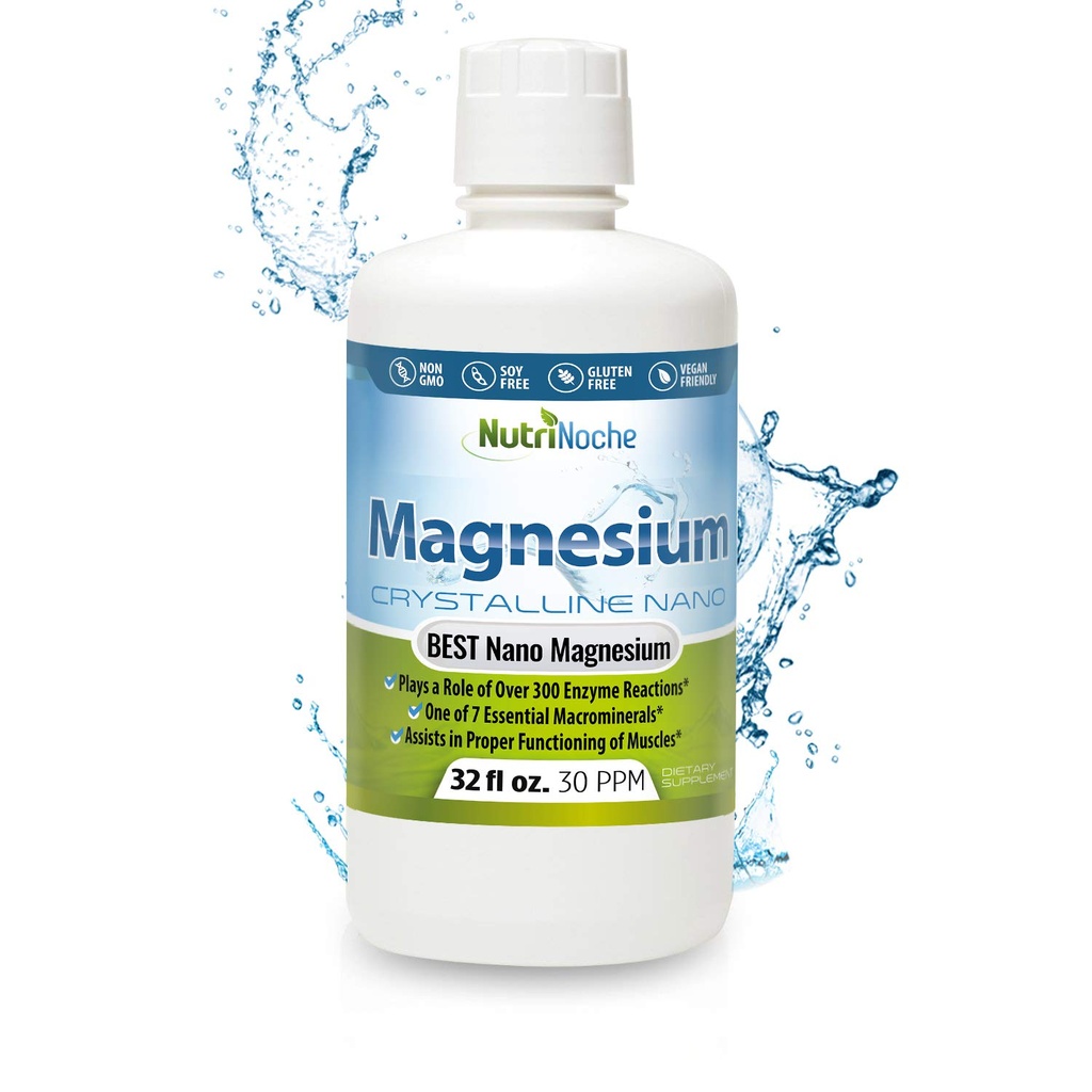 Liquid Magnesium av NutriNoche - 99,99% Ultra Pure Crystalline Nano Drops för Maximum Absorption & Bioavailability - Magnesium Glycinate Liquid Alternative - Stöder Sleep Calm Energy Muscles Nerves