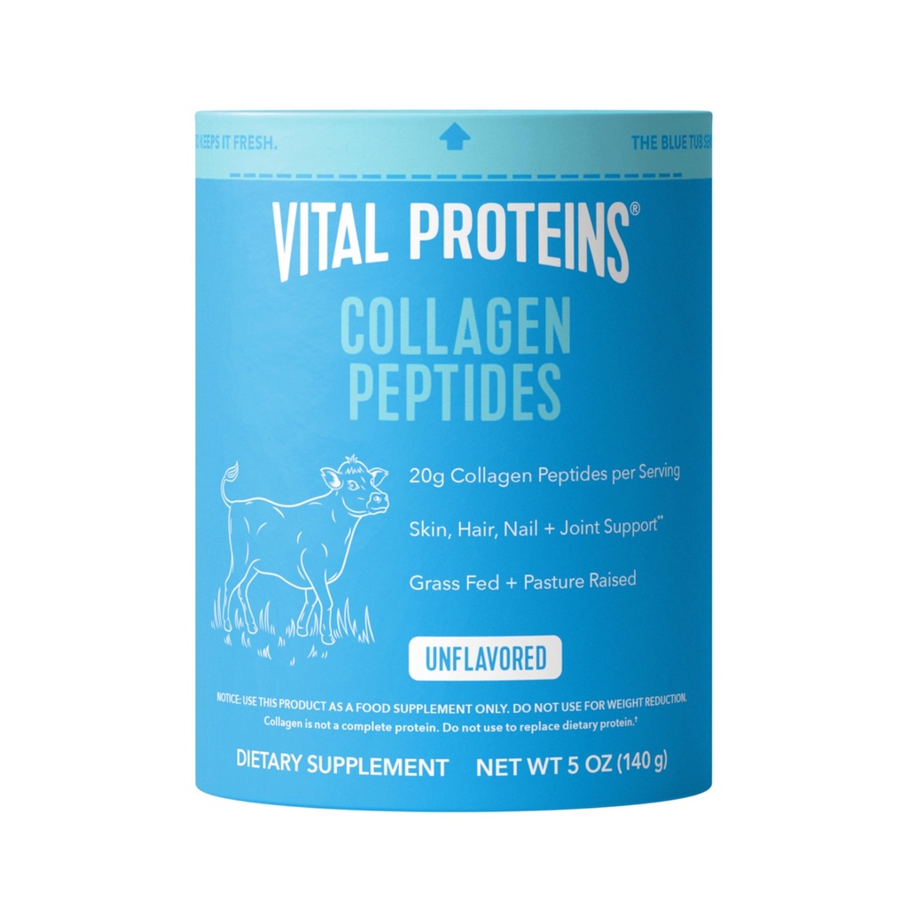 Vital Proteins Collagen Peptides Powder täydennysosa ihon hiukset kynsien yhteinen terveys tai tuki - Hydrolysed Collagen - makuamaton, 7 Tarjoilut