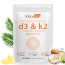newseelin D3-vitamiinin K2-kapselit, D3 & K2-vitamiinin lisäravinteet, D3-vitamiini ja K2, D3-vitamiinin lisäravinteet, replenish K2 D3 Coconut Oil Softgels (120)