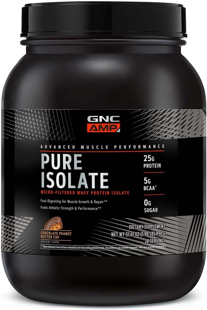 GNC AMP Pure Isolate Whey Protein - Chocolate Peanut Butter Cup (28 Tarjoilut)