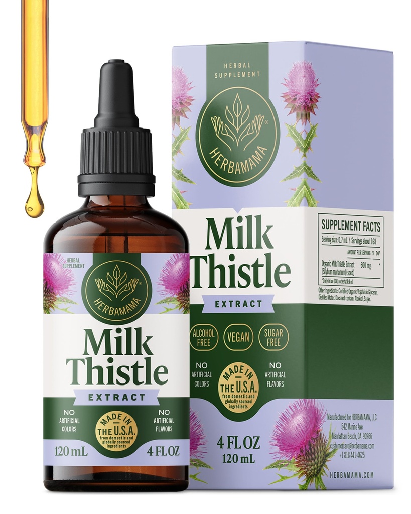 HERBAMAMA Milk Thittle Supplement for Liver Detox 
