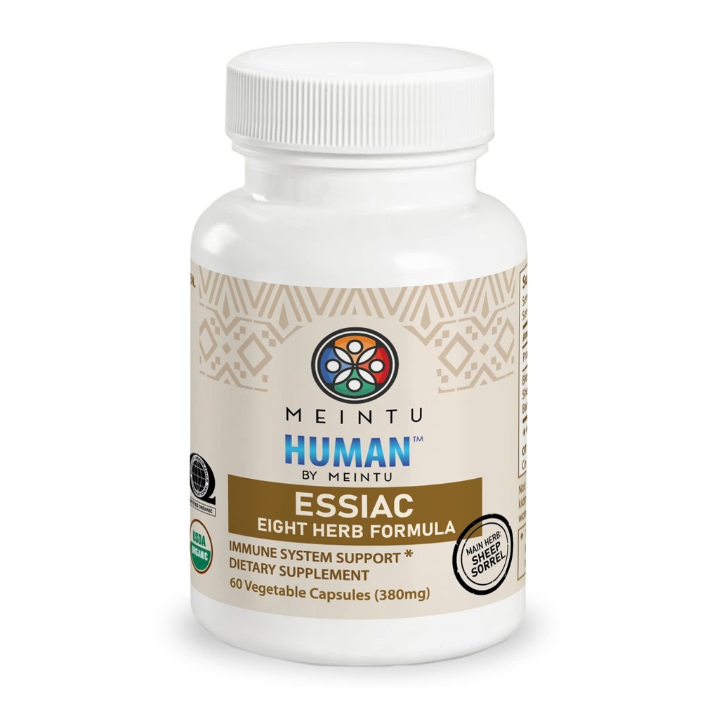 MEINTU Organic 8 Herb Essiac Kapselit - Advanced Powerful Antioxidant Blend auttaa edistämään yleistä terveyttä - 100% Organic Essiac Tea 8 Herb täydentää - 60 kapselia