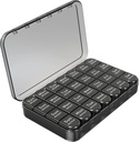 Daviky Weekly Pill Organizer 4 Kertaa päivässä, Suuri kapasiteetti 7 päivän pillerilaatikko, Päivittäinen lääketieteen Järjestäjä matkustaa 28 Osasto Hold lääkkeitä, vitamiinia ja täydentää (musta)