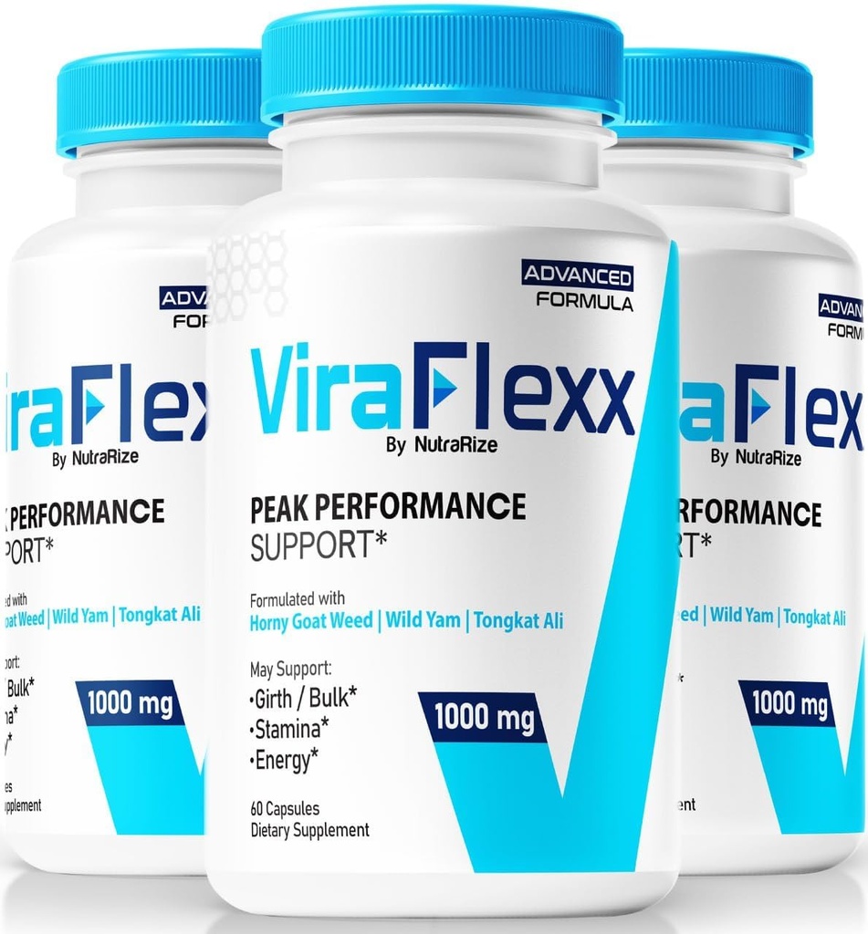NutraRize (3 pakkaus ViraFlexx miehille, Pro Kapselit, Mies Performance Support 500mg, Kaikki luonnollinen ruokavalio täydentää tukea yleistä terveyttä, Vira Flexx arvostelut (180 kapselia)
