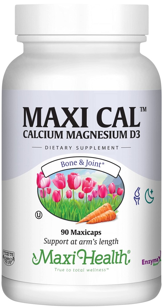 Maxi Health Calcium 1000 mg Tillägg med vitamin D3 (1000 IE) och Magnesium (500 mg) - Ben, tänder och gemensamt stöd för män och kvinnor - 90 kapslar