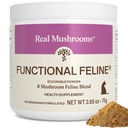 Real Mushrooms Cat Supplement Powder - Organic Mushroom Blend med Antarctic Krill & Ashwagandha - Katt vitaminer för äldre katter eller kattungar - 2,65 oz Functional Feline Formel