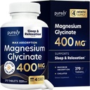 Magnesium Glycinate 400mg, 4+ Month Supply, Sleep, Relax & Muscle Support
