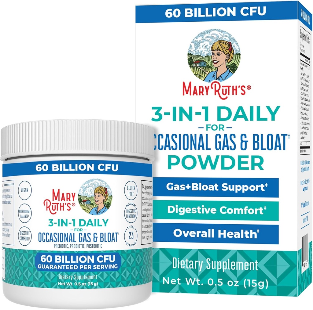 MaryRuth Organics 3-in-1 Gas & Bloat Probiootit 