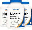 Nutricost Niacin (Vitamin B3) 500 mg, 240 kapselia (3 pulloa) - Niacin Flush