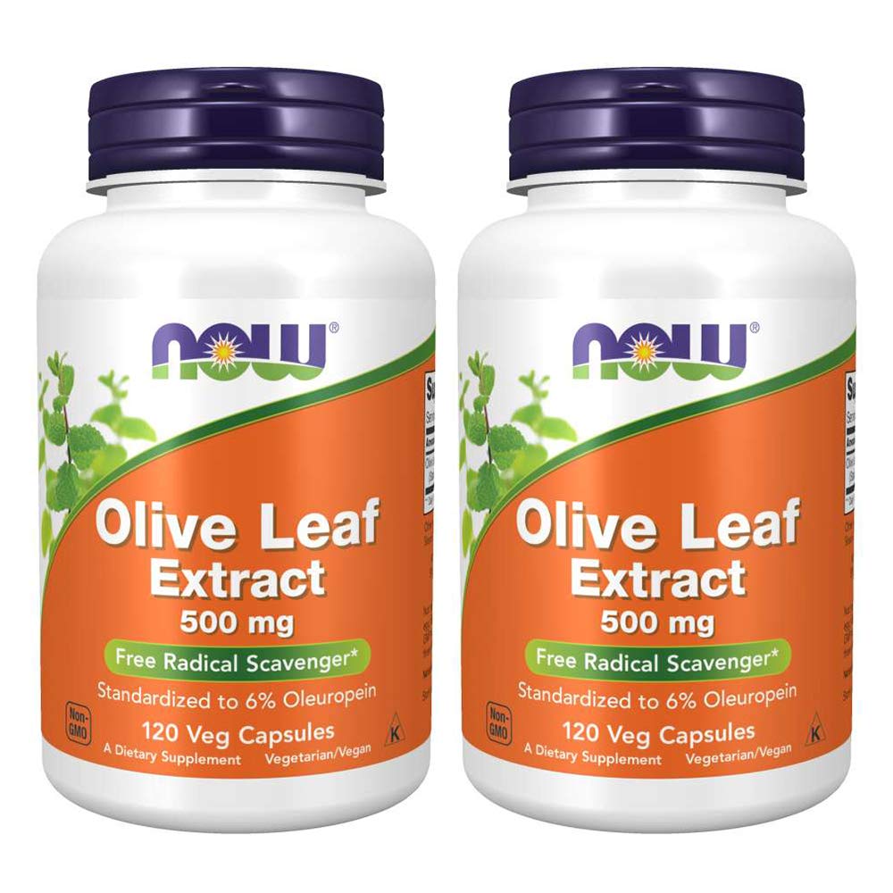 Nyt Foods Olive Leaf Extract 500mg Standardoitu 6% Oleuropein, 120 Vcaps (2 pakkaus)