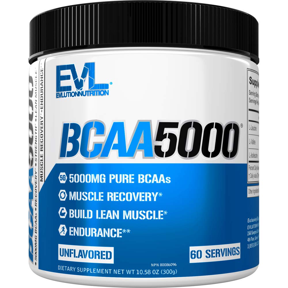 Evlution EVL BCAAS Aminohapot Powder - BCAA Powder Post Treout Recovery Drink and Stim Free Pre Treout Energy Drink Powder - 5g haaraketju Aminohapot täydentää miesten - makuamaton jauhe