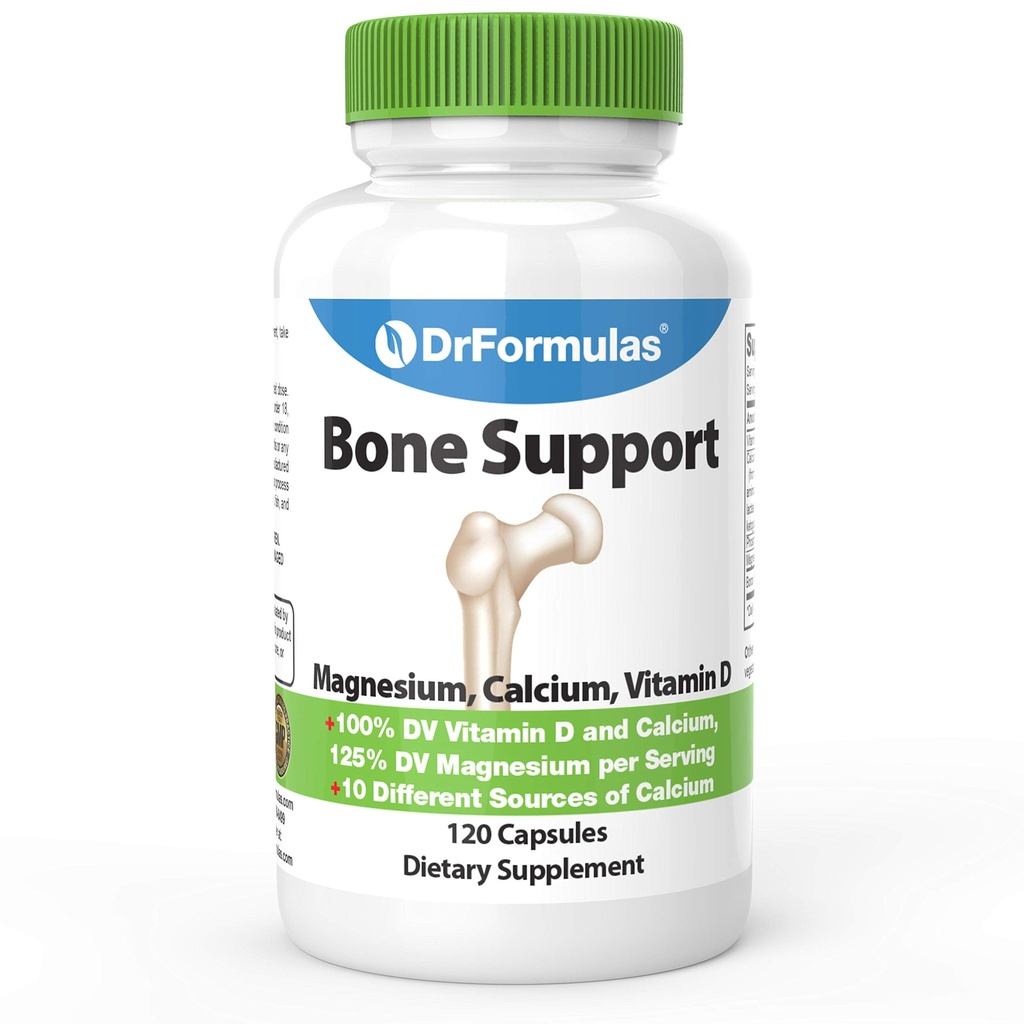DrFormulas Bone stöd 100% DV 1000mg Calcium Supplement Carbonate, Citrate, Gluconate, (inte d-glukarat) Klorid med vitamin D, Magnesium och Boron - 30 Day Supply