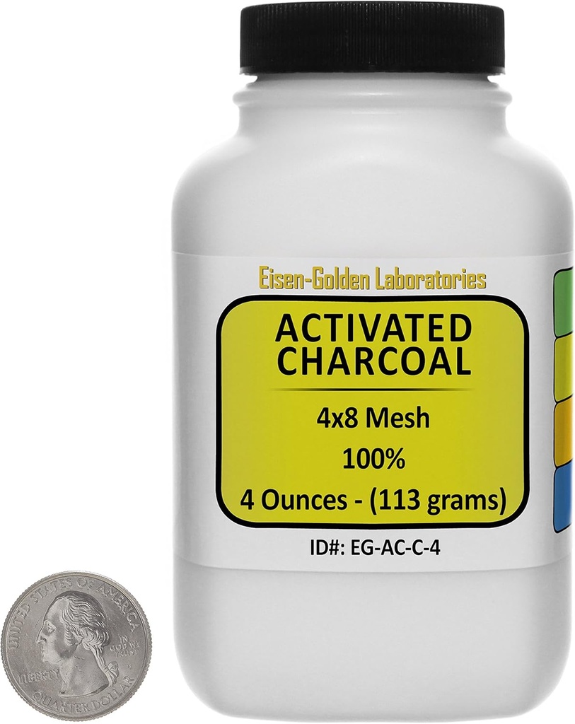 Aktiivihiili [C] 100% ACS Grade Course Rakeet 4 Oz Space-Saver Bottle USA