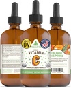 RawGuru Organic C-vitamiini Tincture - Liquid C-vitamiinin kanssa Trace Minerals - Nano-Processed Antioxidantti & Immuno Support Supplement Tincture - 30 tarjoilut Vegan Drops per 120 ml, pakkaus 1