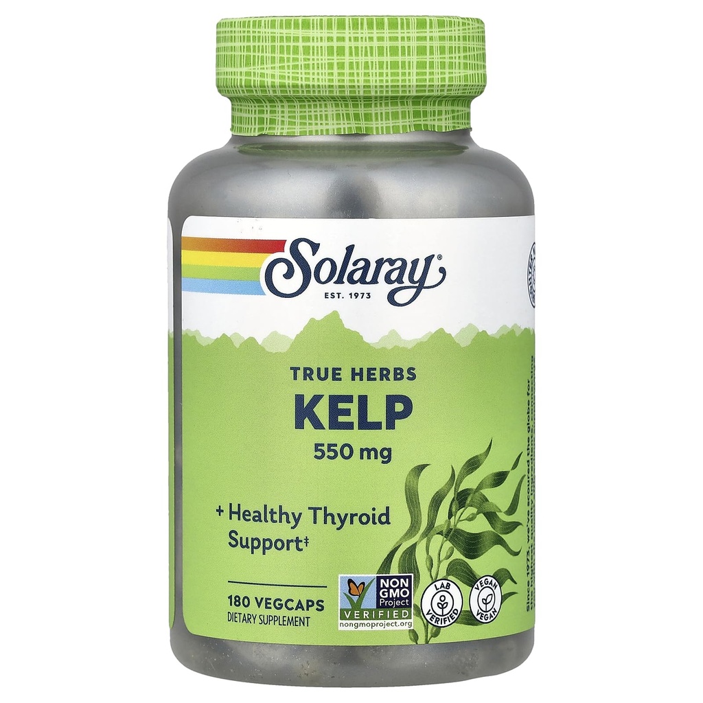 Solaray Kelp 550 mg Folic Acid for Healthy Kilpirauhasen toiminta, energia & aineenvaihdunta tuki .