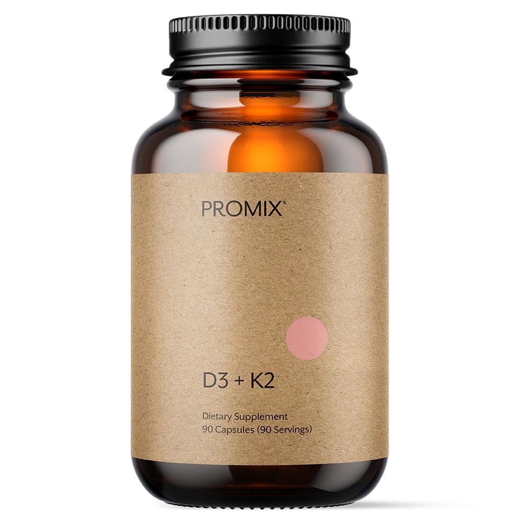 Promix Nutrition Vitamin D3 K2 5000iu tillägg | MK4 & MK7 | Soy & Gluten Free - 90 räkna kapsel