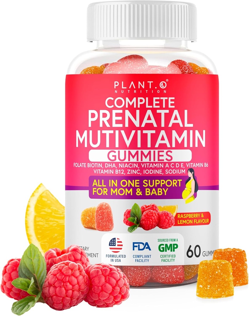 Prenatal Gummies naisille DHA, Folaatti, B-vitamiini C D ...