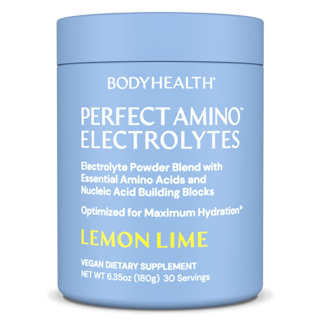 BodyHealth PerfectAmino Electrolyte Powder Ei sokeria, nesteytys Fasting Keto Zero Sugar Electrolytes Drink Mix kanssa Trace Minerals - sitruunan lime - 30 tarjoilua
