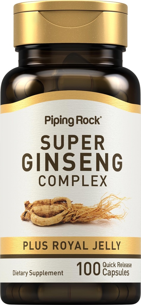 Piping Rock Ginseng Complex Capsules | 100 greve | med Royal Jelly | Non-GMO, Gluten Free Supplement