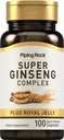 Piping Rock Ginseng Complex kapselit ... 100 Count ... Royal Jelly...