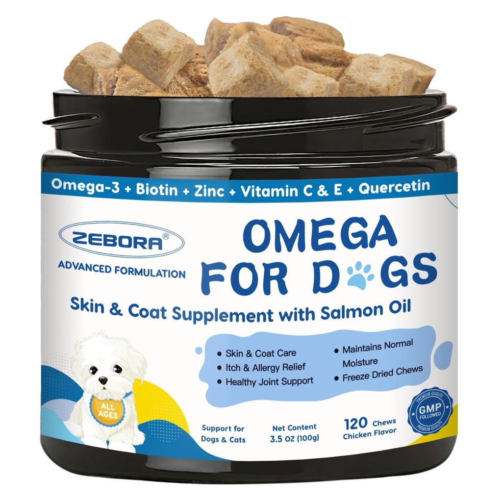 Omega 3 koirille, joilla on lohiöljyä, kalaöljyä koirille, iho- ja turkkilisä, koiran allergiaa lievittävä, hot spot hoito, kuivuudenesto, hip & Joint tuki EPA & DHA, Biotiini, E-vitamiini