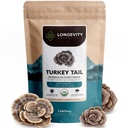 Organiskt Turkiet Tail Mushroom Powder Supplement 100g | Pure Fruiting Body 10:1 High Strength Extract | 50% Beta-D Glucans | 16,600mg Raw Equivalent Per Serving | Immune, Gut & Microbiome Support