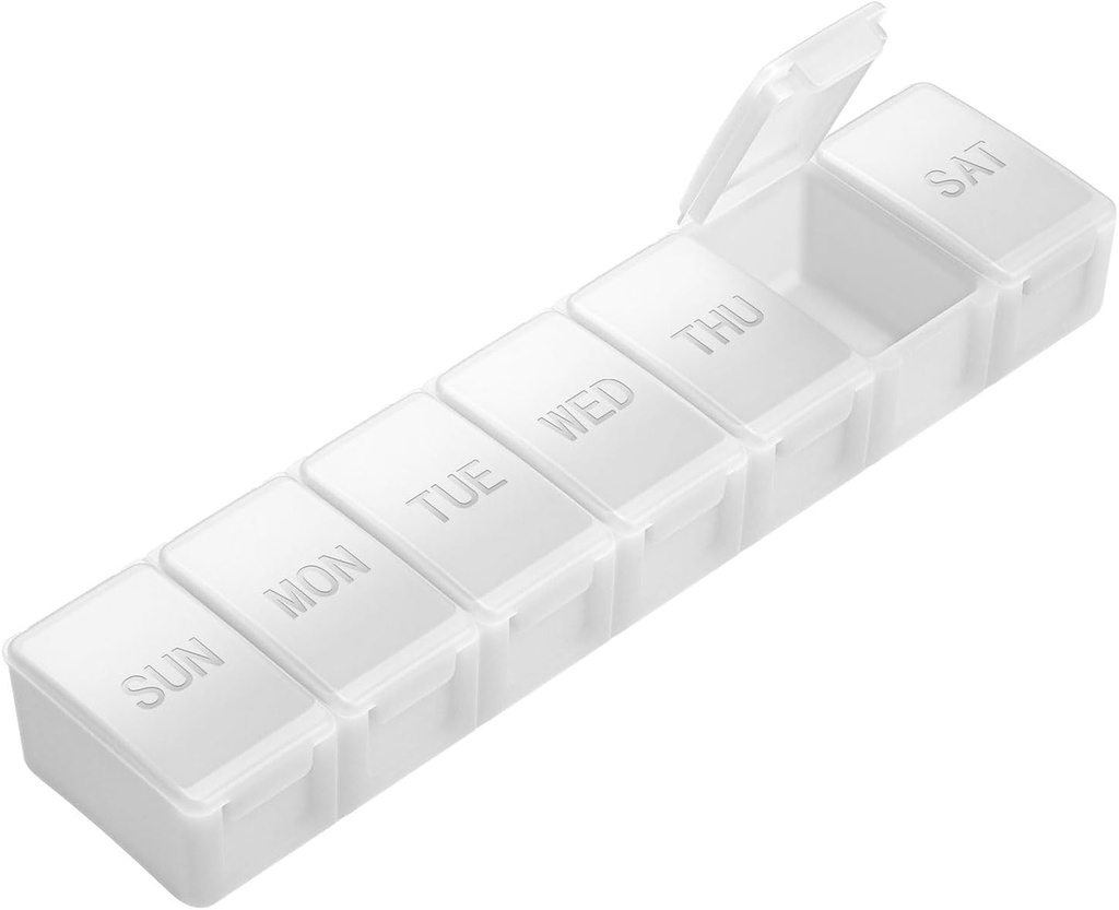 Erittäin suuri pilleri Järjestäjä Viikoittain, KAPENS Päivittäinen pilleri tapauksessa suuri kapasiteetti Osastot, 7 päivän pilleri säiliöt lääketieteen täydentää vitamiini kalaöljy, valkoinen