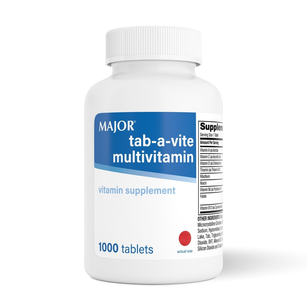 MAJOR Tab-A-Vite Multivitamin tabletter - Glutenfri multivitamin för vuxna, stöder övergripande hälsa, multimineralt tillskott, 1000 greve