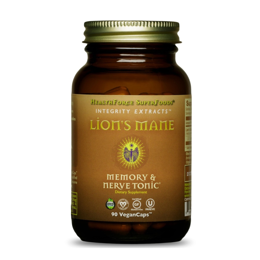 HealthForce SuperFoods Integrity extraherar Lion's Mane - kapslar - 90 Vegan kapslar