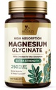 Magnesium (Glycinate) - Magnesium Supplement for Heart Health, Hermo, Lihas, Luu, ja uni tuki - 100% Kelated & High Imeytyminen - 250 mg per Tarjoilu - Gluteeniton, Vegan, ei-GMO - 120