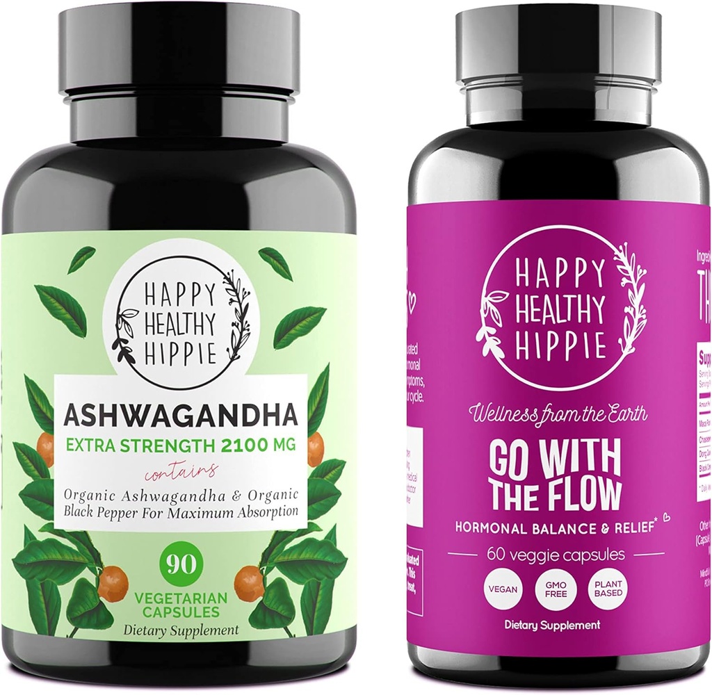 Happy Healthy Hippi Go kanssa Flow Bundle (2pk) - Mene Flow & Ashwagandha