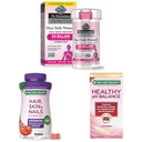 Puutarha Elämän ja luonnon bounty Weunty Wellness Ystävänpäivä Bundle- Ruoansulatuskanavan terveystuki, hiukset, iho ja kynnet Pektiini Gummies Biotin, emätin Probiootit karpalo, 30-200ct