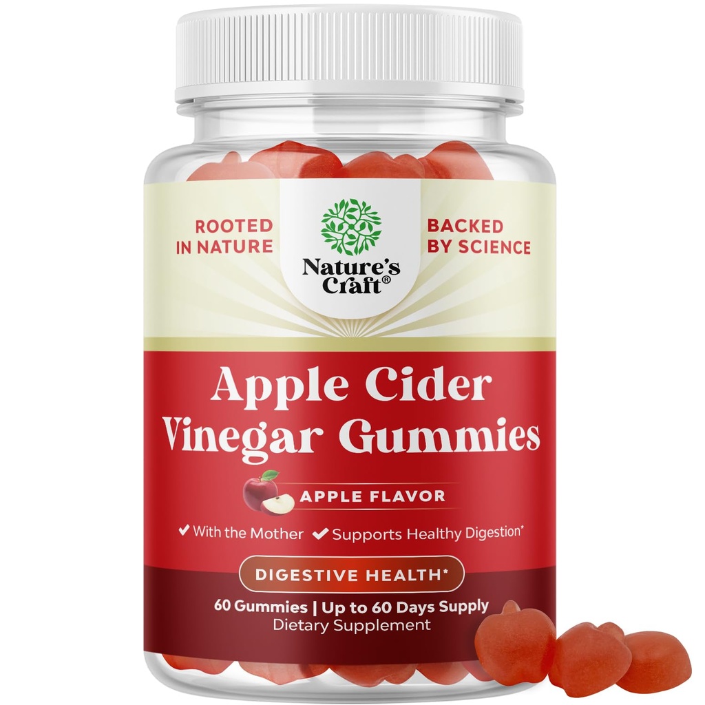 Apple Cider Vinegar Gummies för viktminskning - Cleanse & Detox Gummies för Gut Health, Bloating & Energy Support - ACV Bilar med B12 Vitamin, B6 & Pomegranat för bättre metabolism - 60 greve