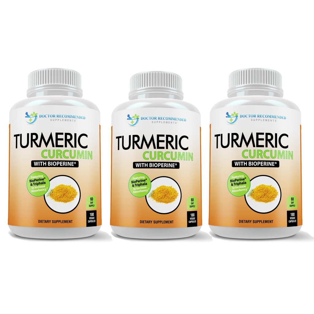 Turmeric Curcumin täydentää - 2250mg/d - Kasvis Caps - 95% Curcuminoids Black Pepper Extract (Bioperine) - 750mg kapselit - 100% Organic - tehokkain Turmeric (paketti 3)