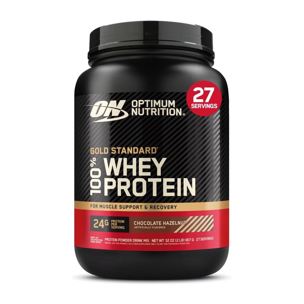 Optimum Nutrition Gold Standard 100% Whey Protein Powder, Chocolate Hasselpähkinä, 2 punta (Packaging May Vary)