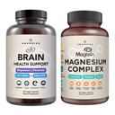 AMANDEAN Premium Brain & Magnesium Bundle: High-Absorption Magnesium L-treonaatti, Glycinate & Malate, USA-Grown Organic Lion Tukee kognitiivista terveyttä, keskittymistä ja unta