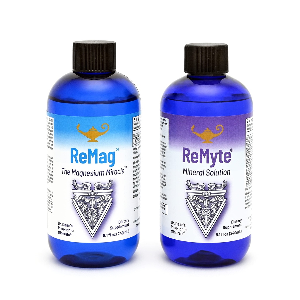 RnA ReSet ReMag & ReMyte – Liquid Magnesium och Multi-Mineral Supplement Bundle, 8.1 Fl Oz Varje (2-Pack)
