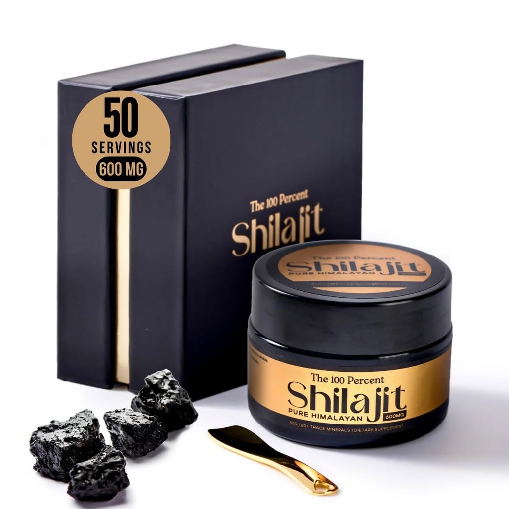 Rena Himalayan Shilajit för Män & Kvinnor 600mg, 50 portioner - Gold Grade, Lab Test Inkluderat, Maximal Potency Fulvic Acid med 85+ Spår Mineraler Utdragna från Högsta Altitude