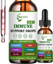Zink Quercetin med Bromelain Vitamin C D3 Liquid Drops Immune Support med vitamin A K2 Echinacea Chlorophyll och Elderberry - 10 in1 Immune Defense Drops Complex för immunitetshälsa