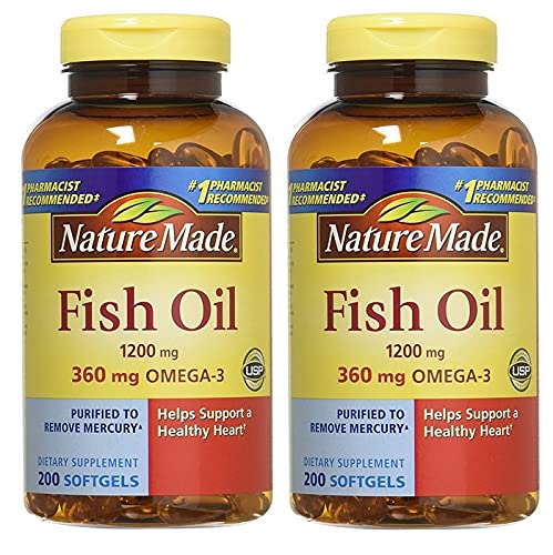 Luonto valmistettu kalaöljy 1200mg Omega-3, 400 Softgels