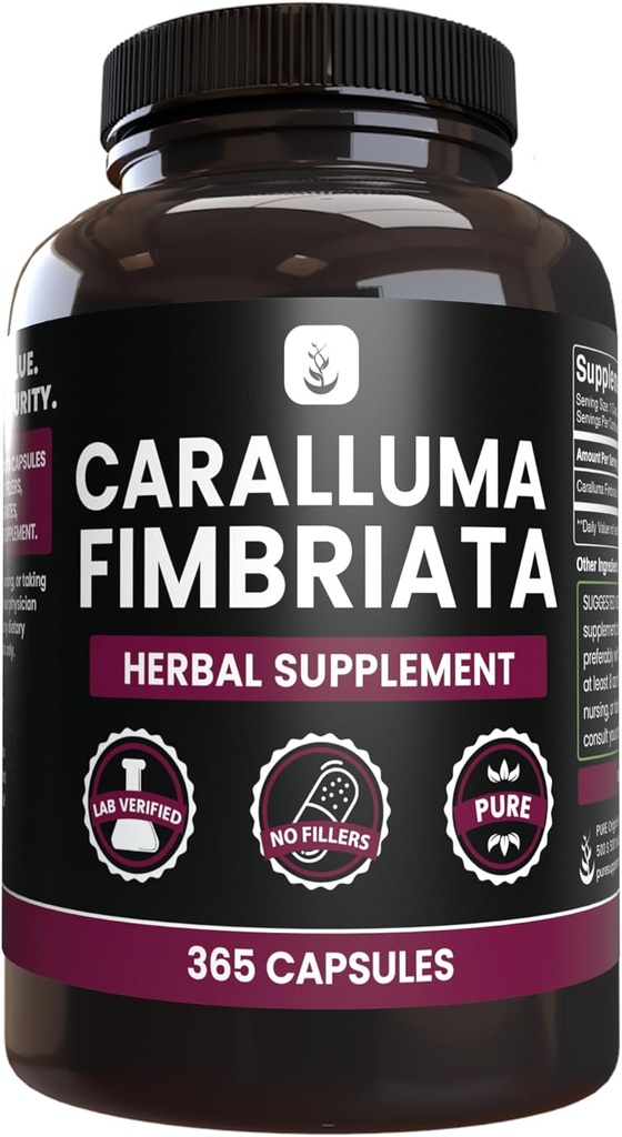 PURE ORIGINAL INGREDIENTS Caralluma Fimbriata (365 kapslar) Inga magnesium eller risfiller, alltid ren, Lab Verified