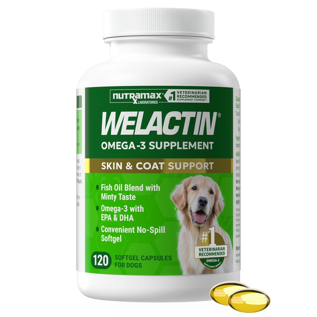 Nutramax Welactin 3 - Koira 120 - Softgel Caps, Welactin Omega-3 Iho- ja turkkituki