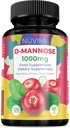 D Mannose 120 kapslar - 1000 mg per dos - Kosttillskott hjälper till att främja urinvägs hälsa - naturlig vegansk UTI-försvar