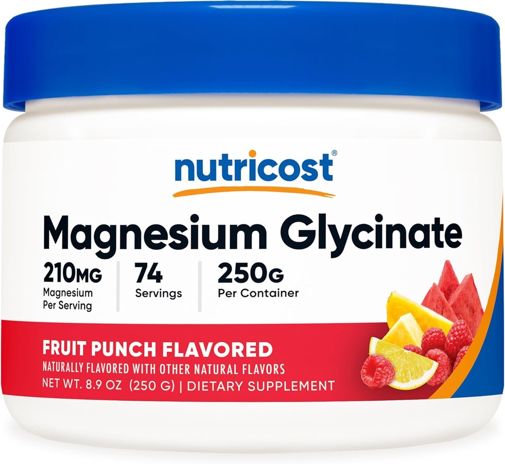 Nutricost Magnesium Glycinate Powder (Fruit Punch, 250 grammaa)