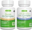 Super B-Complex + Sinkki Complex Vegan Bundle, Methylated Stained Release B Complex + 25 mg kelated Sinkki Picolinate & Bisglysinate kuparilla, Igennus