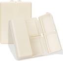 FYY Daily Pill Organizer,7 Compartments Portable Case [Folding Design] Travel Pill Box för väska ficka för att hålla vitaminer,Cod Liver Oil, tillägg och medicin-vit